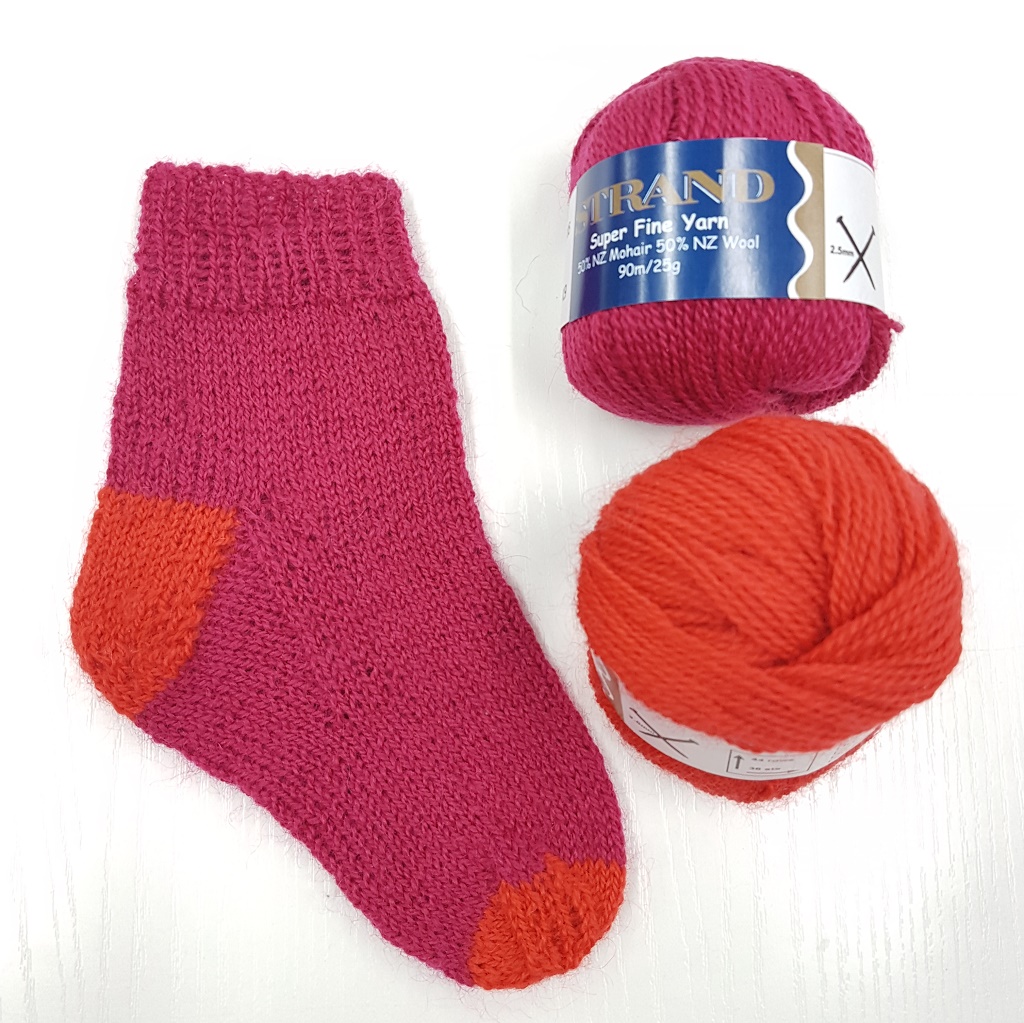 Strand Baby Sock Pink and Orange