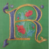 Illuminated Initial Embroidered R