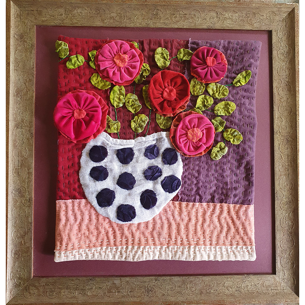 Round Spotted Vase Still Life Framed